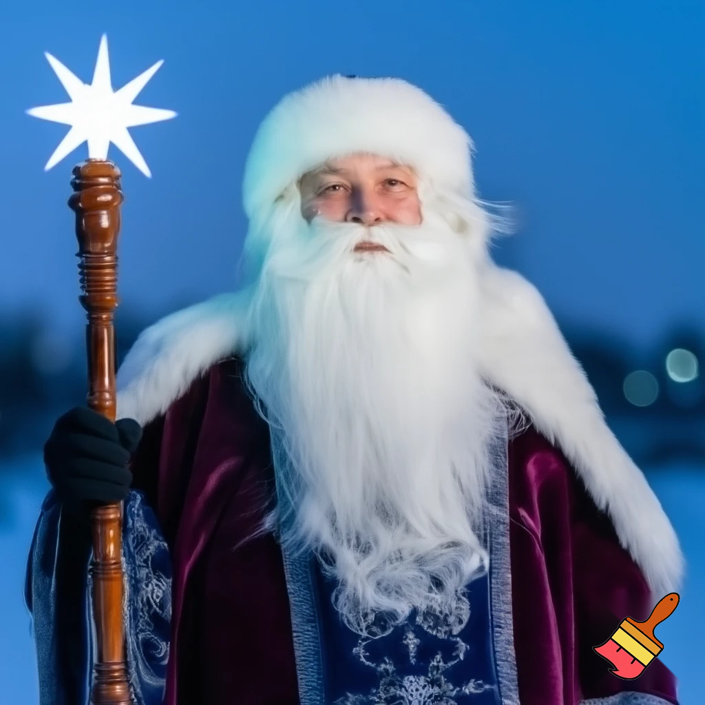 Russian Santa Claus magic one staff walking stick with a star real Santa Claus, Santa Claus the real person
