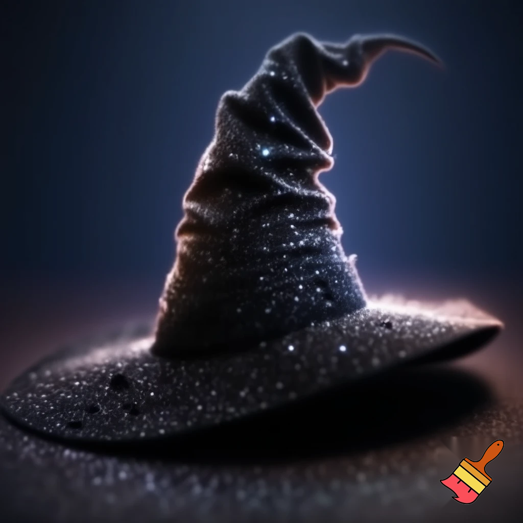 Velvet witches hat, witches hat, dark velvet witches hat and black glitter