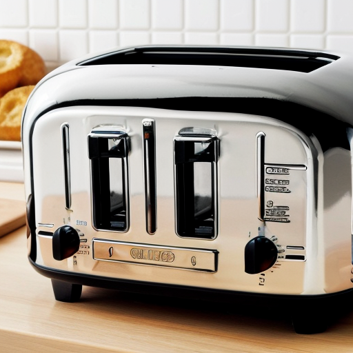 Balck and white toaster with lines