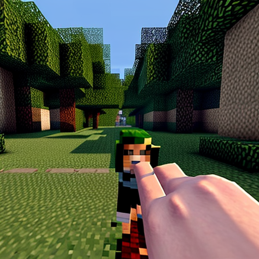 minecraft taiga forest, first person gameplay