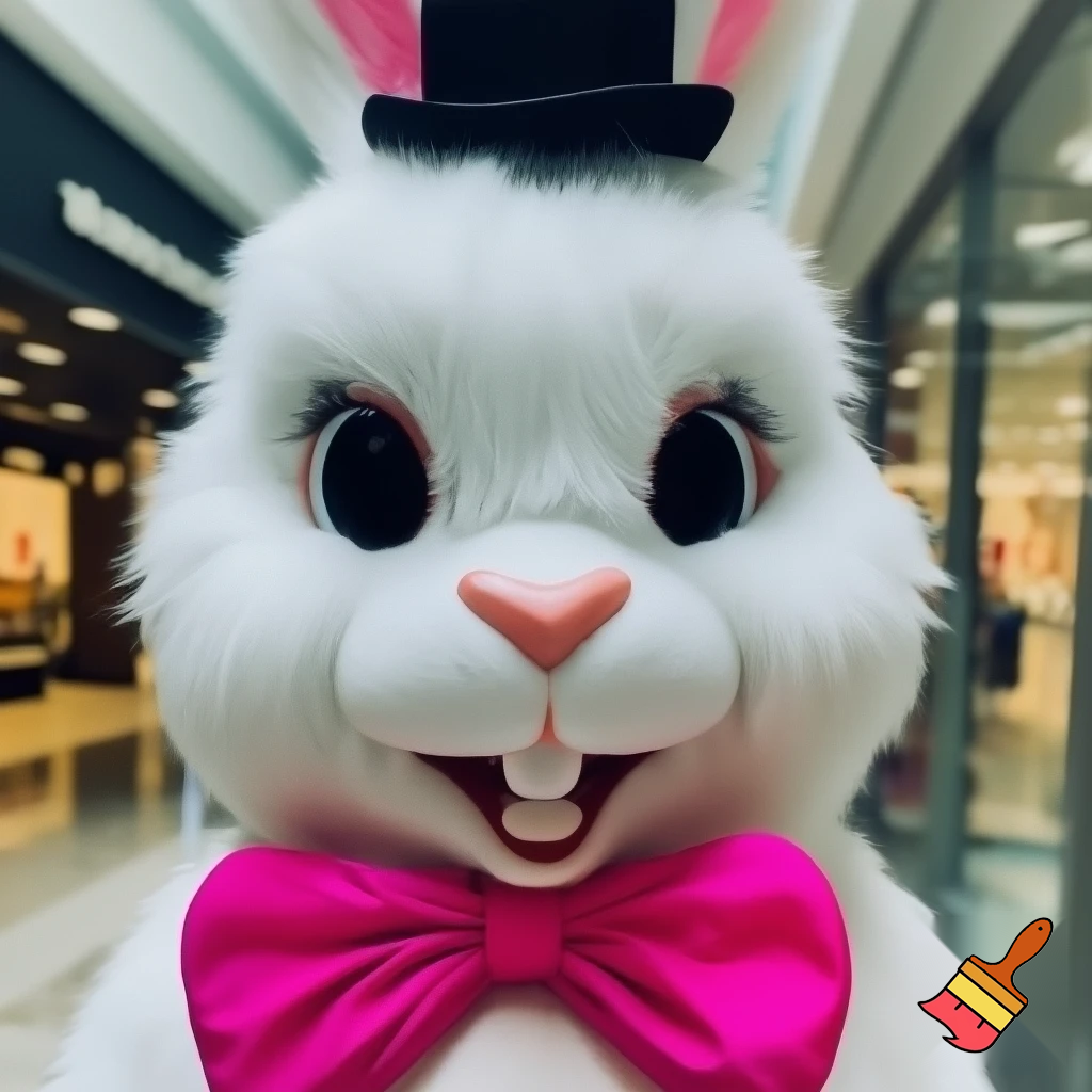 Mascot costume, Easter bunny top hat special top hat falcon gate shopping centre