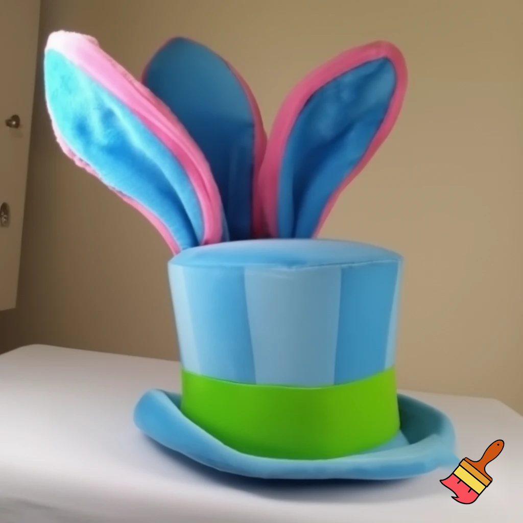 Easter bunny castle mascot top hat costume Easter bunny ears bunny head hat top hat
