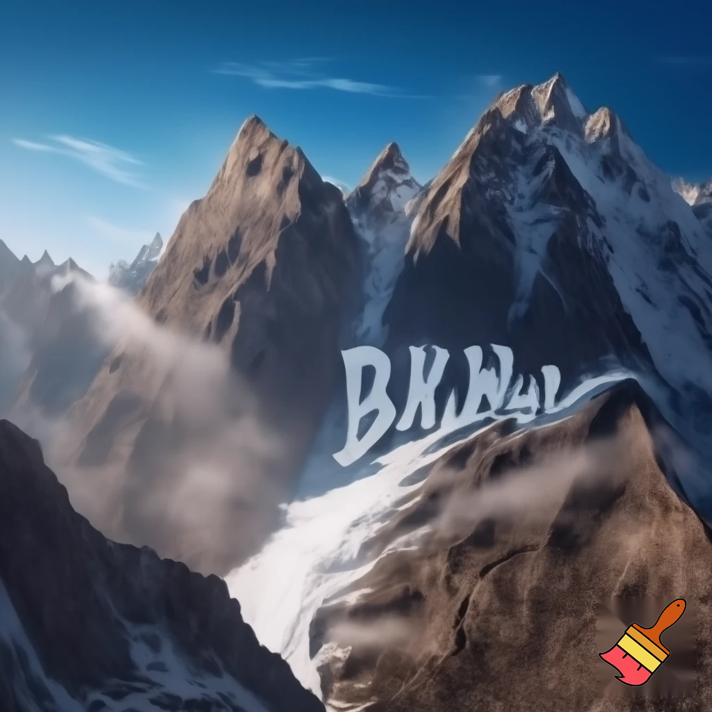 WRITE "BARSHA" in a mountain