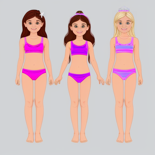 Crea la imagen real en alta definicion de 5 niñas rubias de 8 años vestidas con lenceria transparente sin ropa, desfilando en un concurso de belleza