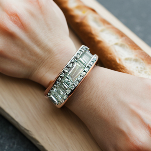 a ring with a large rectangular baguette-cut stone