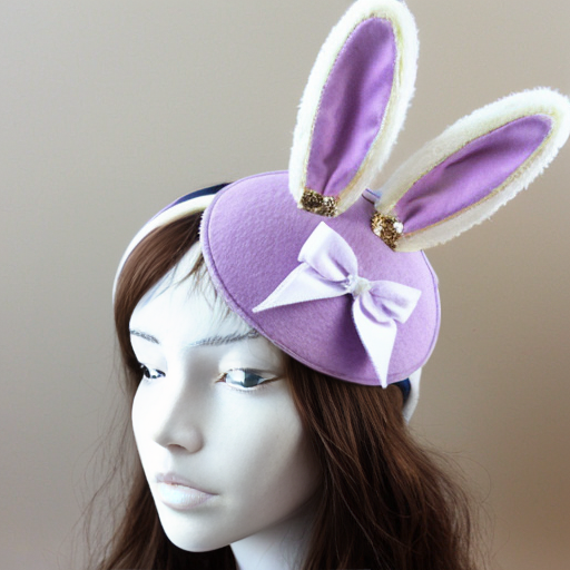Easter bunny top hat headband, purple and white gold and silver