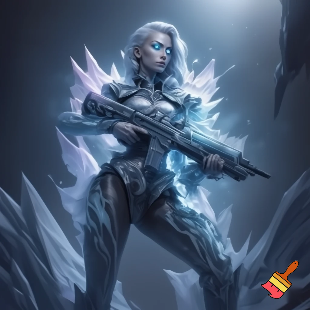 Killer Frost Crystal Frost using a assault rifle 