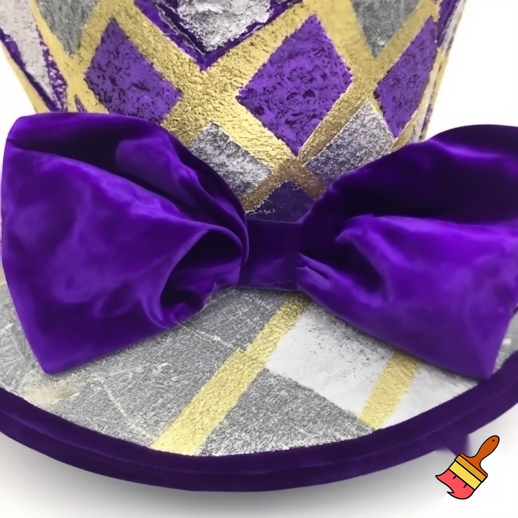 Easter bunny top hat headband, purple and white gold and silver top hat black purple dark purple special hat in delicate purple white, purple and fabric fabric and velvet white gold golden silver patterns Easter top hat