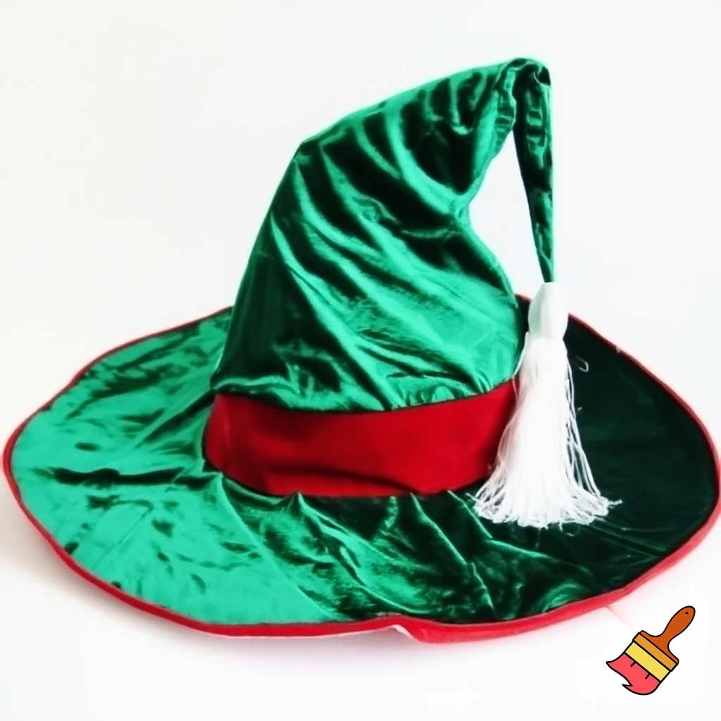 Christmas wizard hat velvet and fabric Santa Claus hat