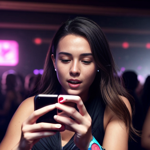 Goretzka play game on apple phone and Vanessa play game on apple phone at the nightclub 