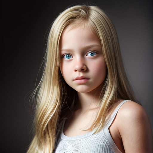 A  girl who has blonde hair who is thirteen and looks like a spoilt brat