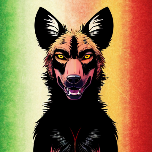 A black wild dog taking a mugshot looking DEADLY, sinister, angry and malicious