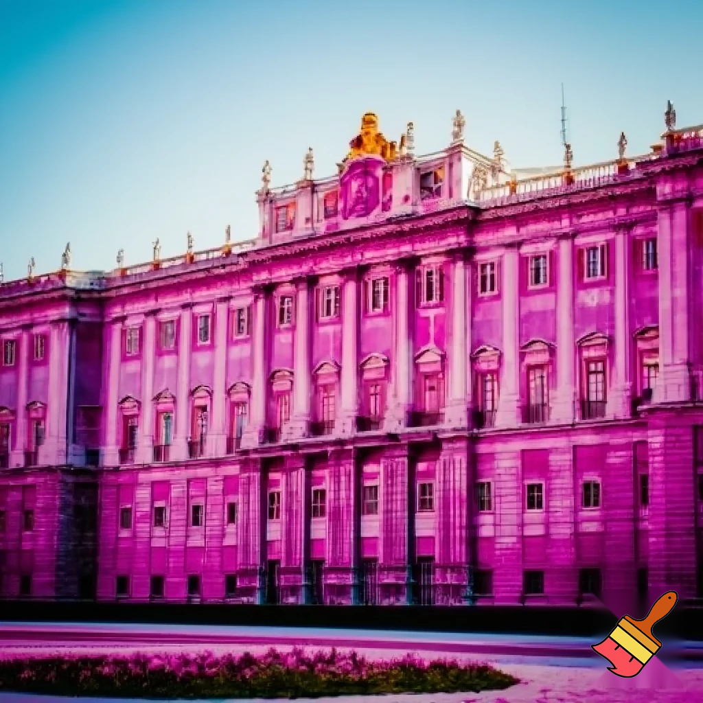  Quiero q me hagas el Palacio real de madrid pero con distintos tonos rosas 