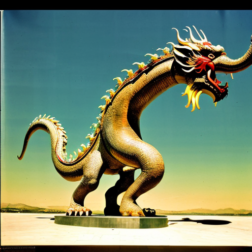a chinese dragon in salvador dali's elephant style
