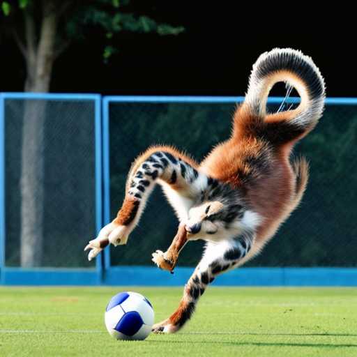 generate a photo of an animal playing a sport