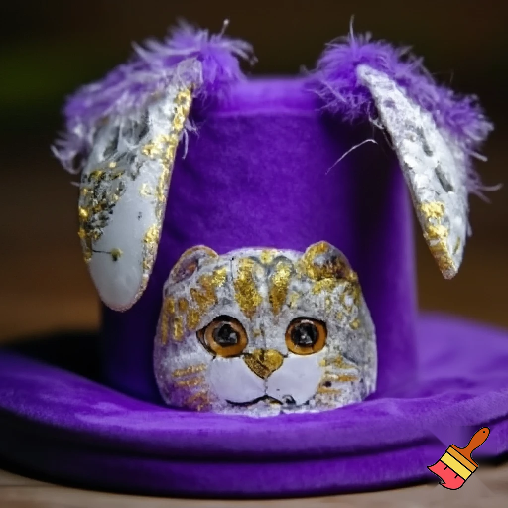 Special top hat headband Easter headband with rabbit, ears, purple and white purple and white with glitter velvet golden purple and white with glitter silver