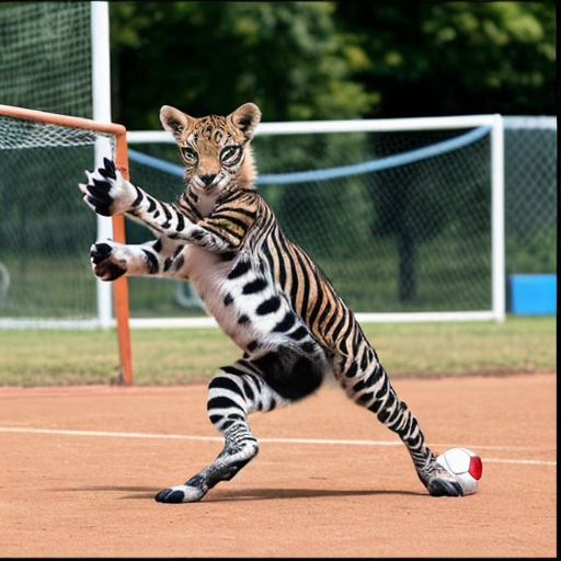 generate a photo of an animal playing a sport