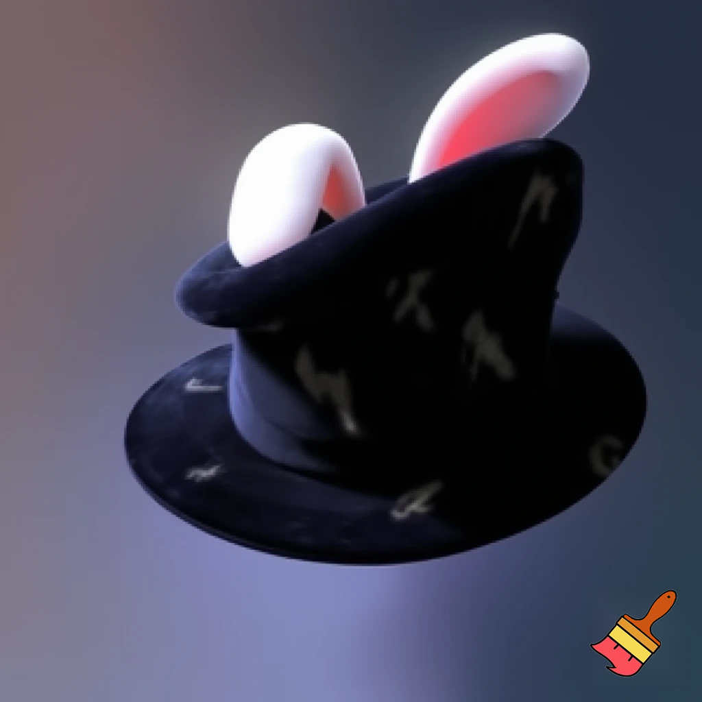 White and pink A magic hat velvet black black velvet and fabric Easter bunny ears