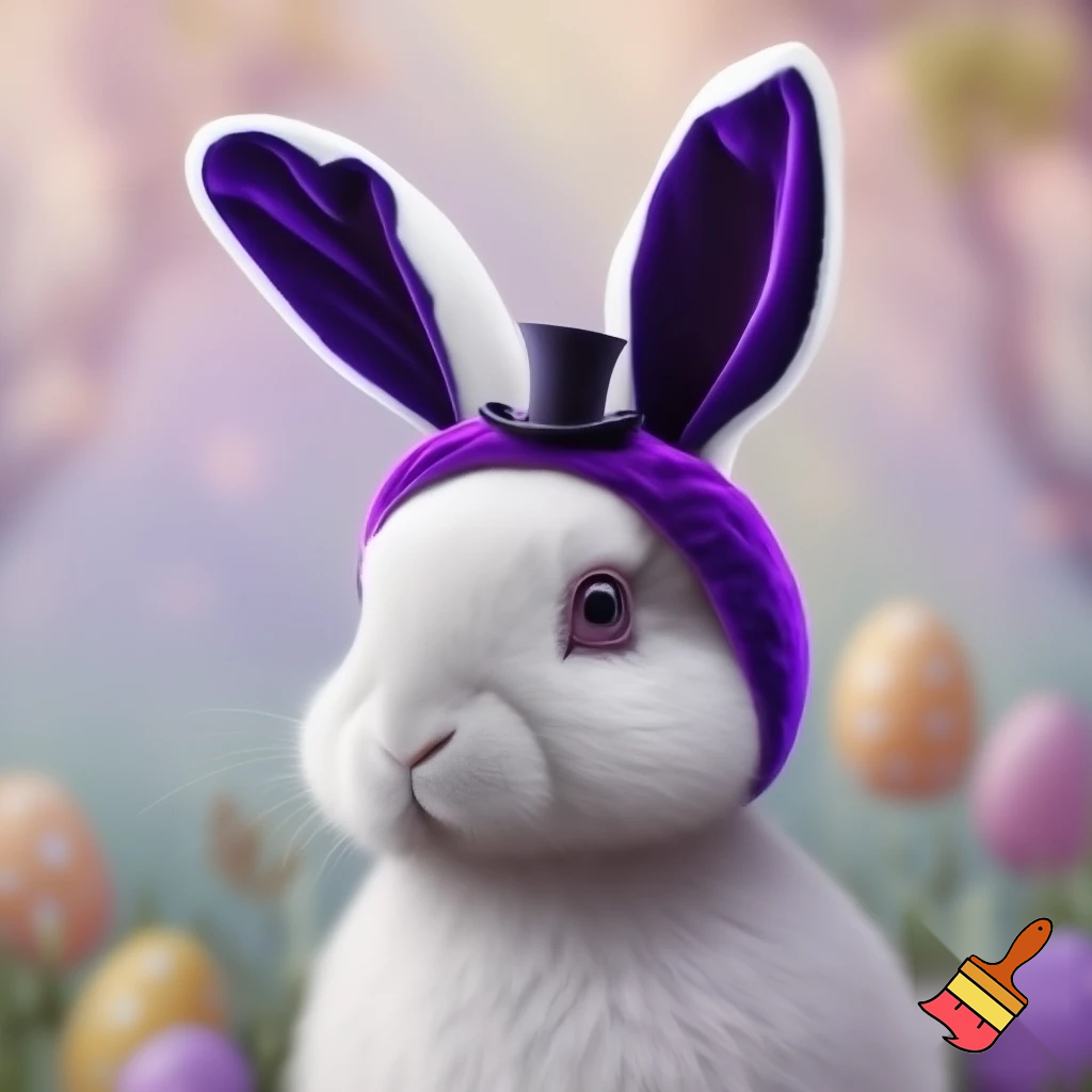Easter bunny headband velvet Easter bunny, bunny ears, purple and white bunny velvet headband Easter bunny ears headband top hat