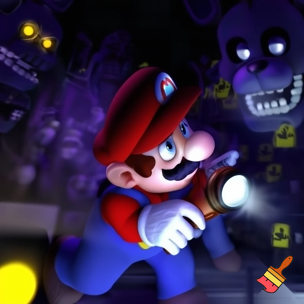 Mario playing five nights at feddys