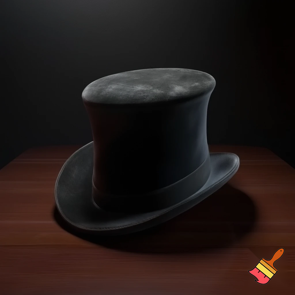Old top hat velvet dark black