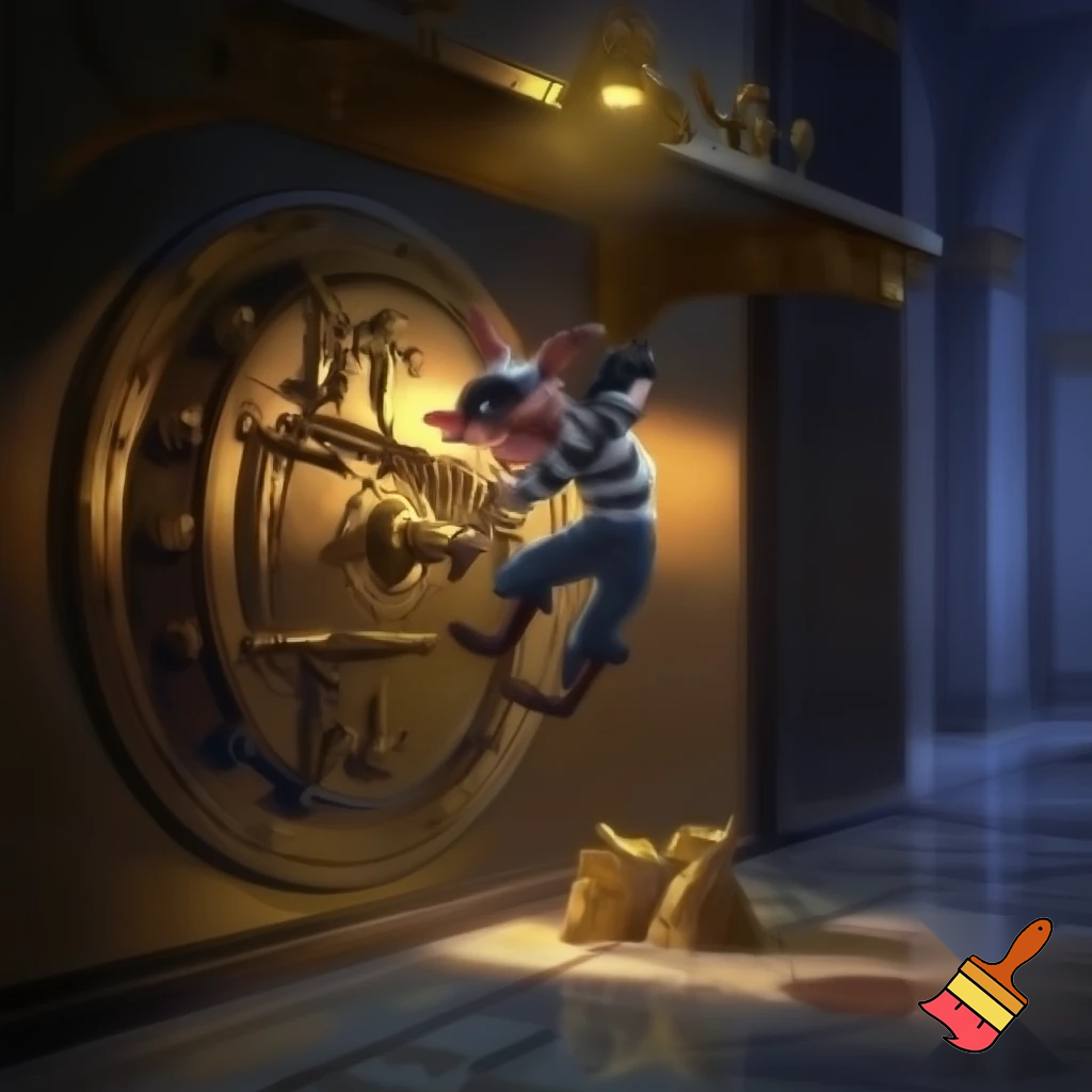 Elf in the shelf robbing a bank