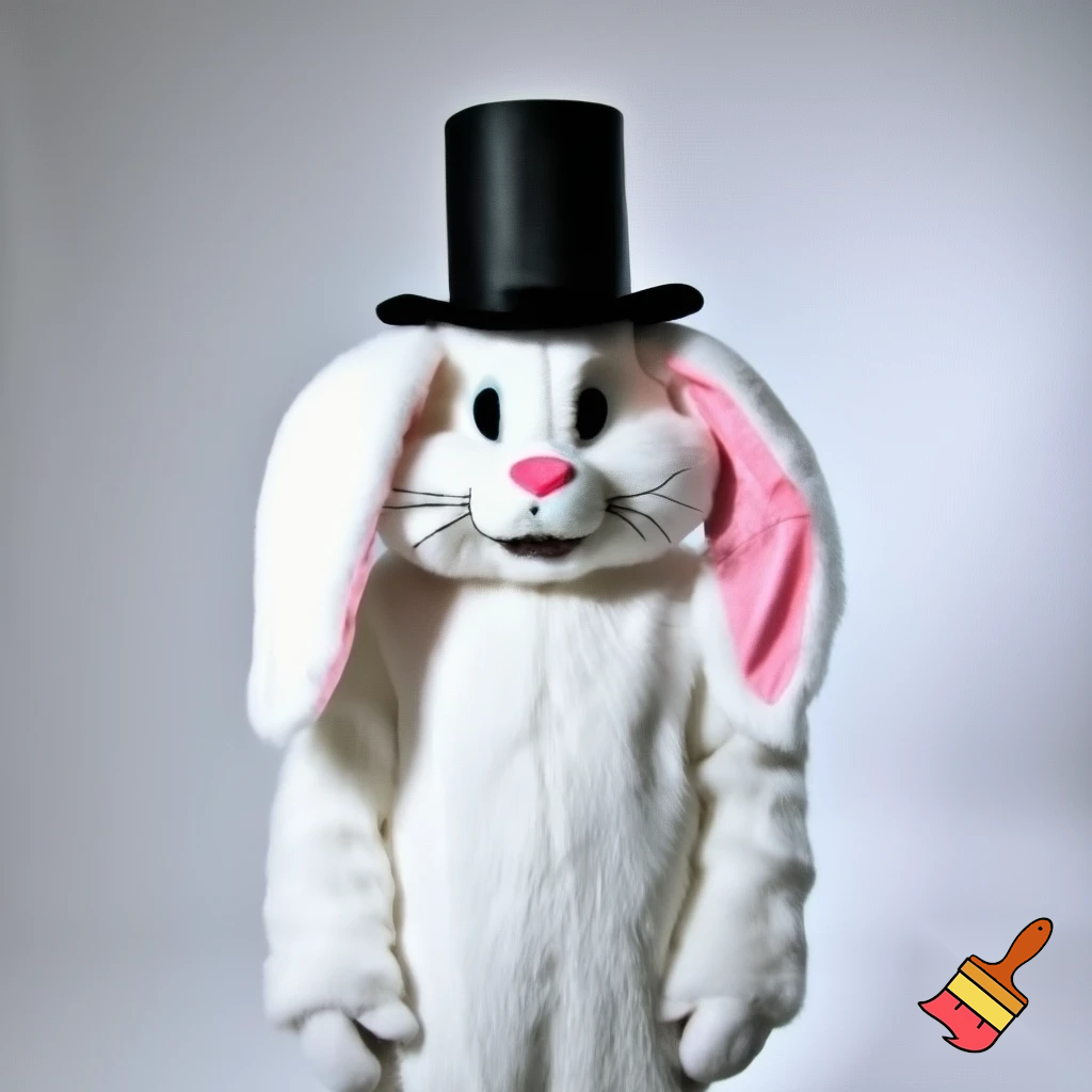 Easter bunny mascot top hat costume
