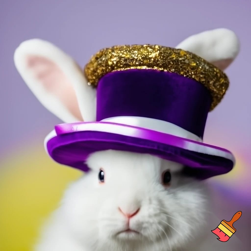 Purple and gold top hat velvet glitter gold purple purple and white purple and white Easter bunny is ears special hat mascot Easter bunny? Costume.