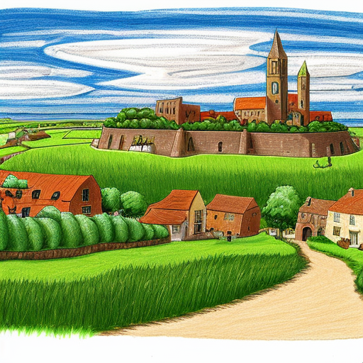 Small Medieval Town named Brown Town. Drawn entirely from Microsoft paint.
