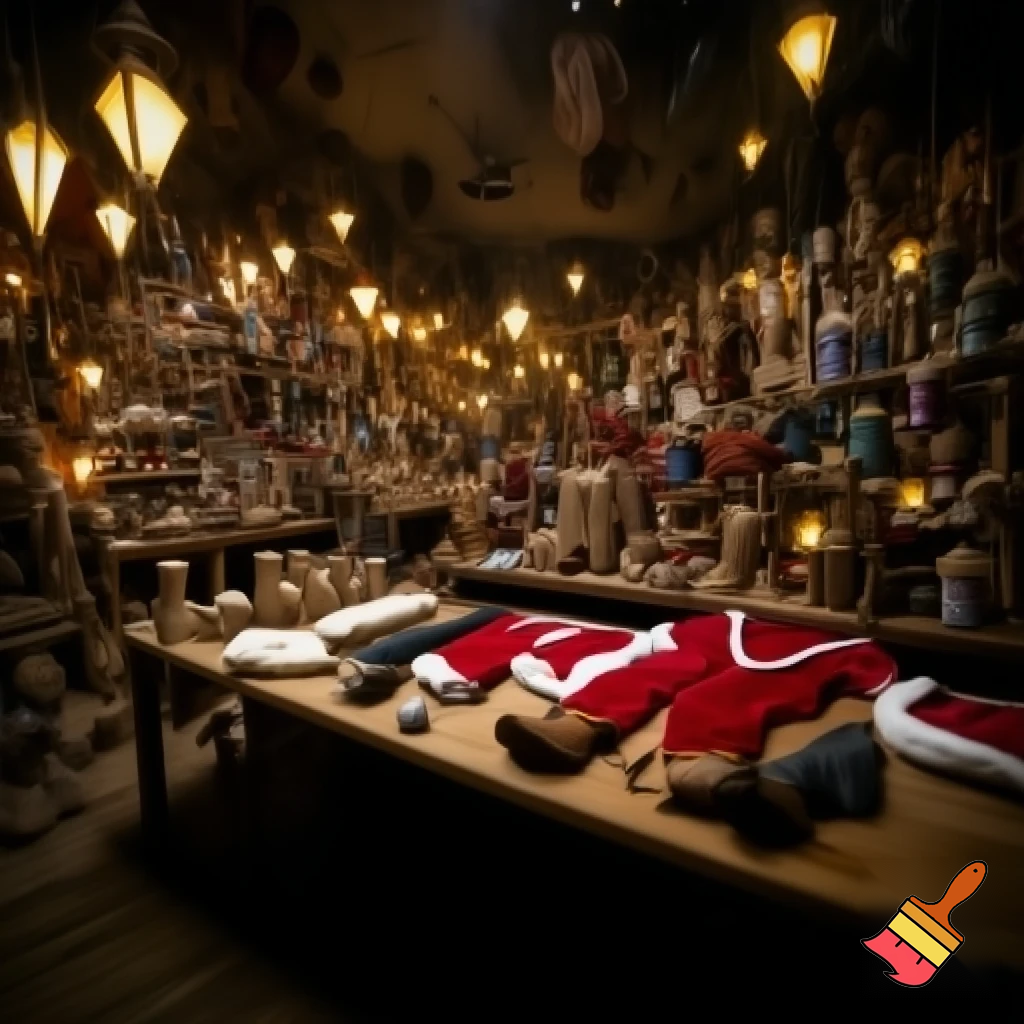 Clothes in the special room Santa Claus in the special room Santa Claus room