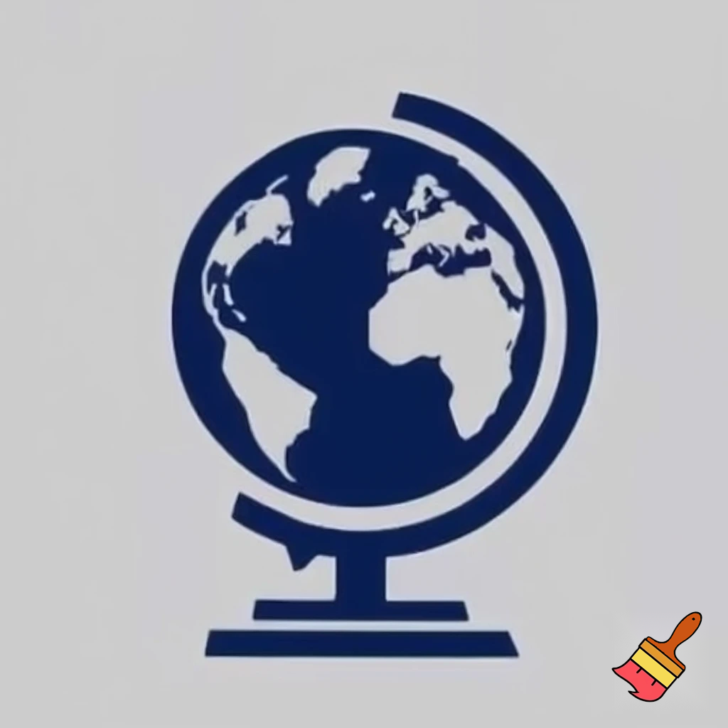 can you create a logo taht is dark navy blue and it showtype an compas in a globus form, that a compas is insted a globus, old globe with stand and looks like this but with compas  