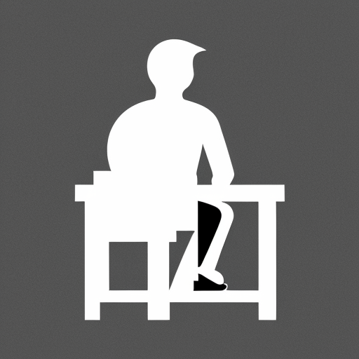 pictogram of a man sitting at a table
