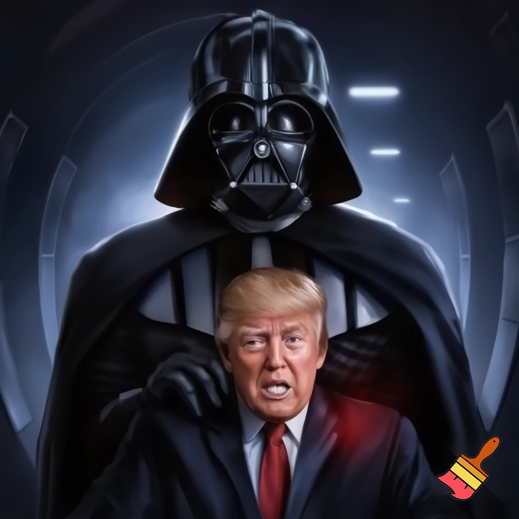 Darth Vader choking Donald Trump