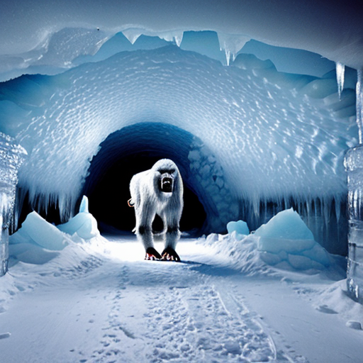 Yeti in a ice cave