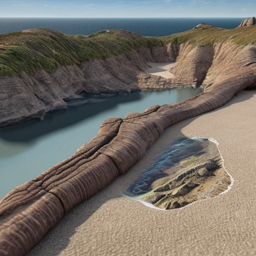 paysage de bordure de mer, il y a 250 millions d’années, sans éléments
modernes ni humains. 
