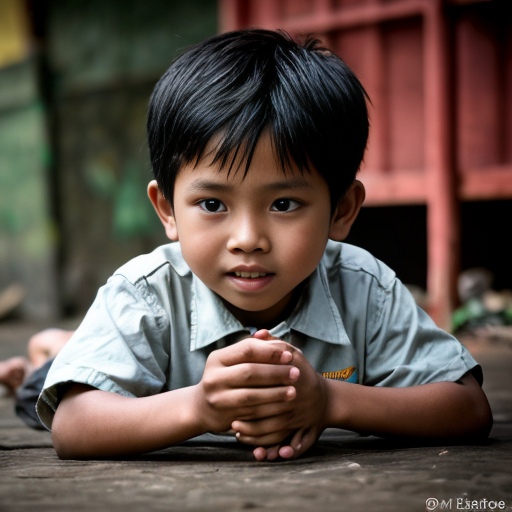 Little boy bertelanjang dada 