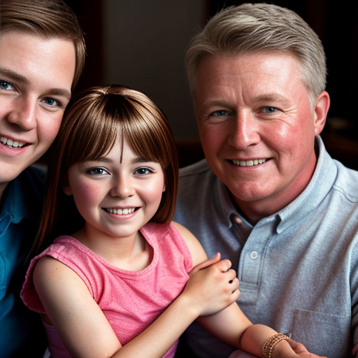 make a family photo of 3 with a 3 year old barbie and a 15 year old ken with there dad let me hug ken