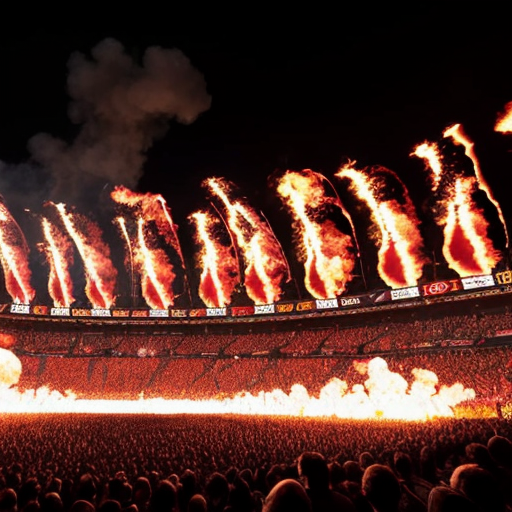 Create a pyro show of a fan curve. The pyros are supposed to be red and ignited by almost everyone. In addition, a banner will be shown: AUF GEHTS VICTORIA, KÄMPFEN UND SIEGEN!