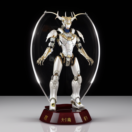 Chinese mythology mecha toy, combination of five divine beasts: dragon, turtle, tiger, phoenix, qilin. Glossy PVC plastic机甲 figure, shiny reflective surface, mechanical details, joints, armor plates, bright studio lighting, isolated white background, 3d render, product photography, highly detailed.