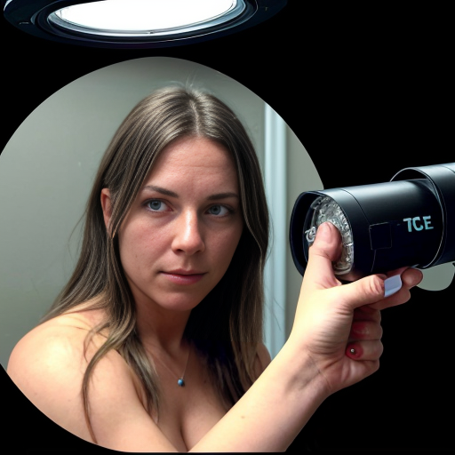 Grainy CCTV security camera footage tetfrom a first-person POV Disposable camera with subtle fisheye lens distortion and a timestamp in the corner '05/04/2002 12:45', 'REC' indicator blinking. Photorealistic analog surveillance style of a dimly lit hospital room at night: A woman with no shirt being examined by a doctor with no stethascope.