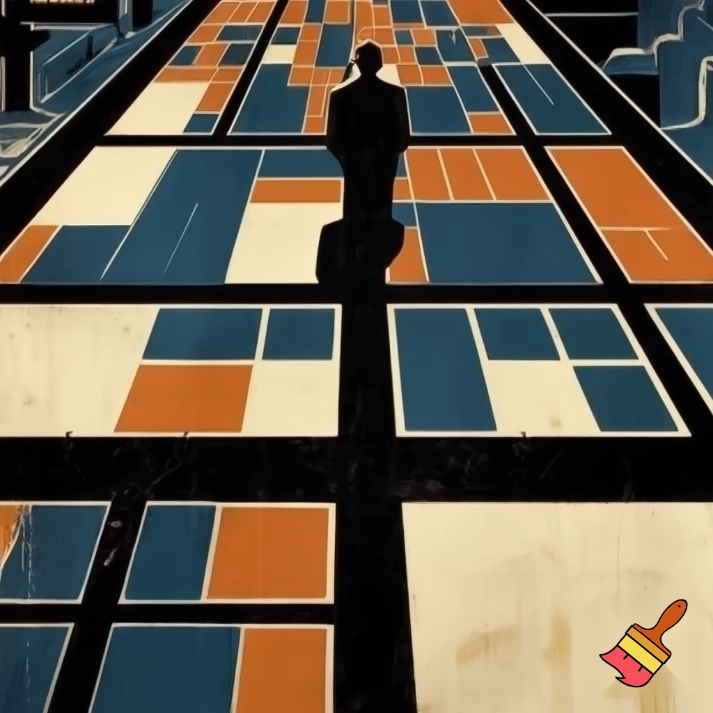 a 1 point perspective 1930s poster with some thing to do with wordle