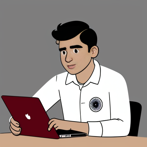Aryan, 21-year-old Indian engineering student, medium wheatish skin, wavy black hair, brown eyes, clean-shaven face, red overshirt jacket, white t-shirt, dark jeans, studying at desk, laptop open, books scattered, same character design, cinematic horror animation
