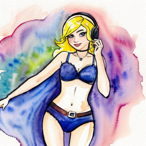 in Panty & Stocking With Garterbelt style and hair covering both ears