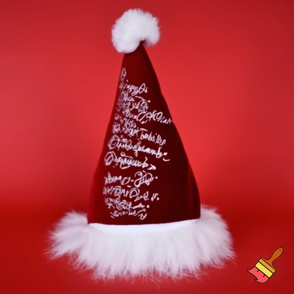 Christmas wizard hat written and velvet Santa Claus hat
