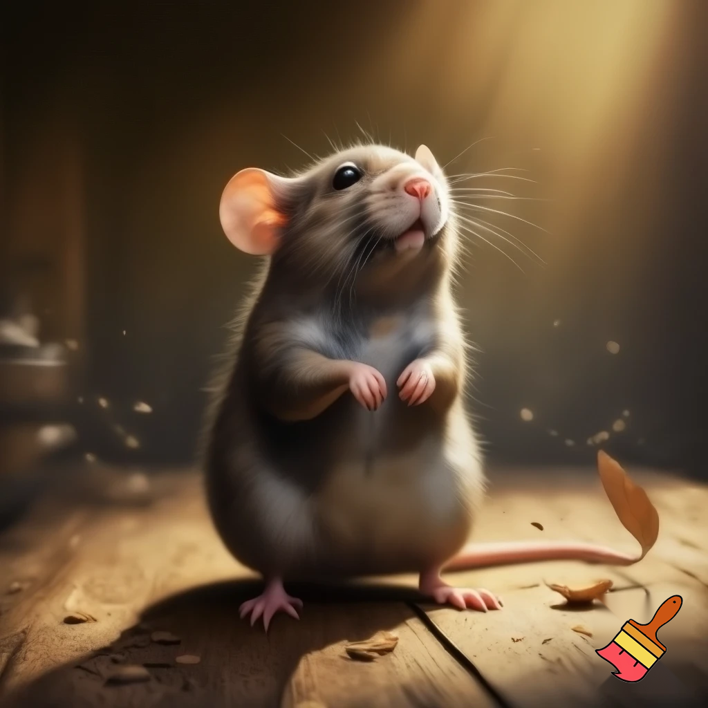 Rat standing up showing gratitude 