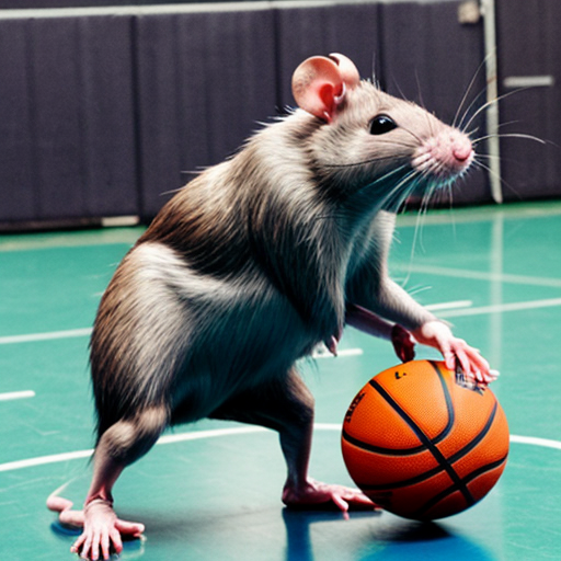 a rat playing basketball
