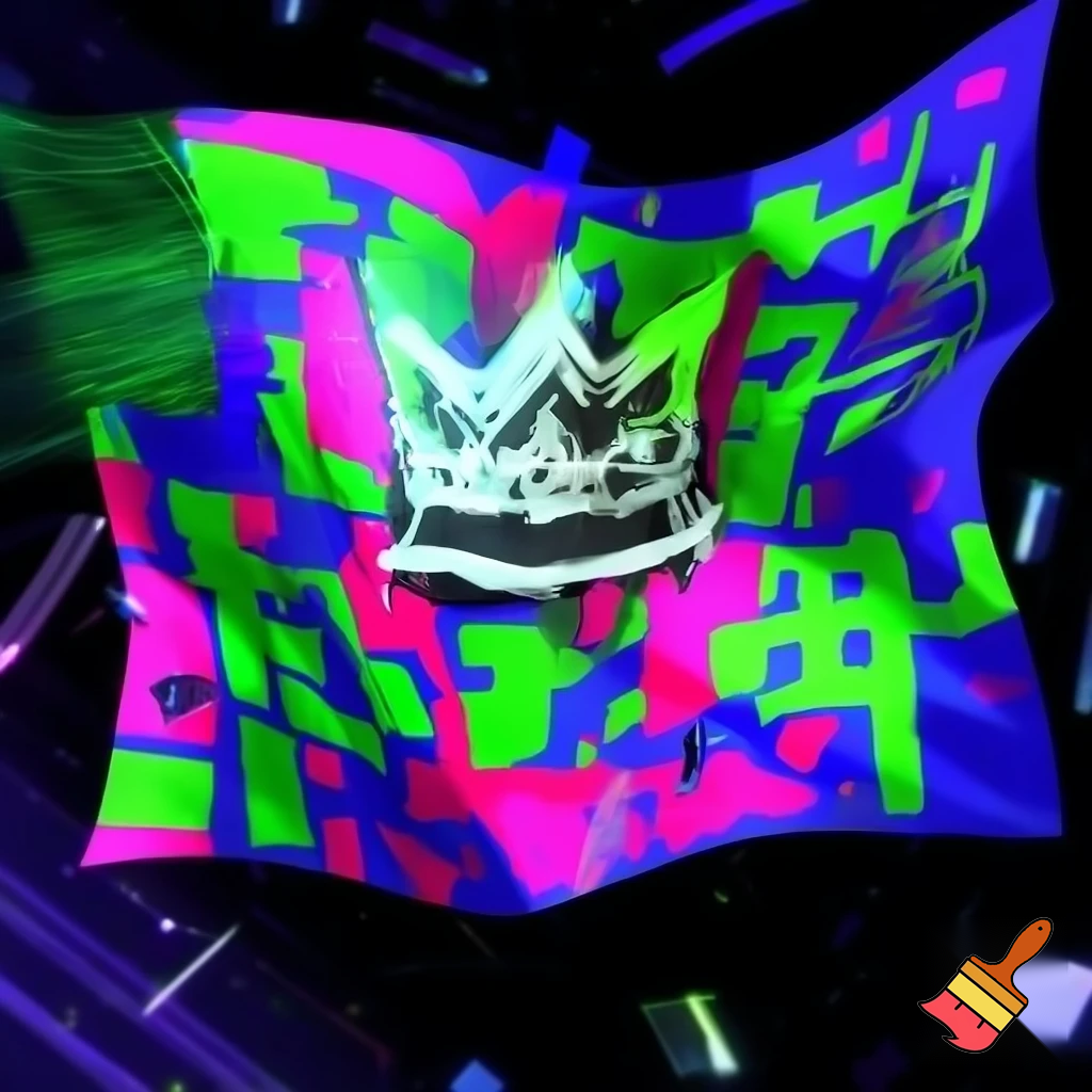 generate me a flag that has the 67 brainrot with a crwon on it