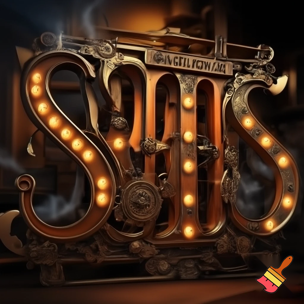 CREATE PNG STEAMPUNK 3D LETTERING WHICH READS "BERGY'S BIG BEAUTIFUL"