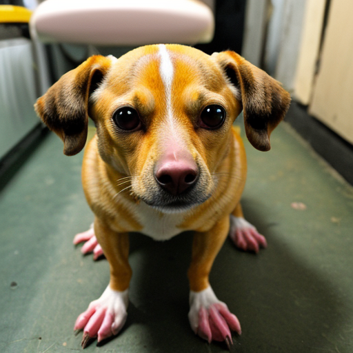 Photo of a half dog half fish and half rat weird ugly creature thing
