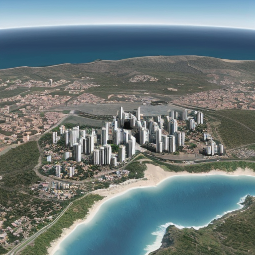 An official image of the Turkish Republic of Northern Cyprus in 2030 with forecast (not official), and surely with buildings
